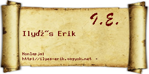 Ilyés Erik névjegykártya